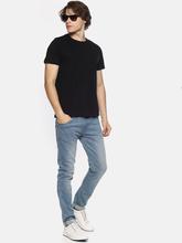 Men's solid cotton round neck T-shirt