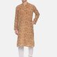 PAROKSH Men Pink Printed Straight Kurta
