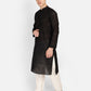 PAROKSH Men  Black  Straight Kurta
