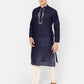 PAROKSH Men Blue & Gold Embroidery long Kurta