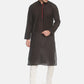 PAROKSH Men Black woven  Straight Kurta
