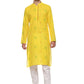 PAROKSH  Men Woven Design Pure Cotton Straight Kurta  (Yellow)