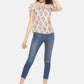 SAHORA Women Peach & Blue Floral Print Bardot Top