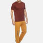 Men's solid cotton round neck T-shirt