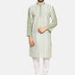 PAROKSH Men olive line detail cotton Straight Kurta