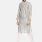 PAROKSH Men checkered white cotton Straight Kurta