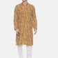 PAROKSH Men Beige & Brown Printed Straight Kurta