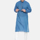 PAROKSH Men Blue Geometric cotton Straight Kurta