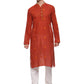 PAROKSH  Men Woven Design Pure Cotton Straight Kurta  (Red)