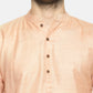 PAROKSH Men Solid peach cotton Straight Kurta