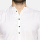 PAROKSH Men White Solid Straight Kurta
