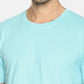 Men's solid cotton round neck T-shirt