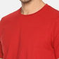 Men's solid cotton round neck T-shirt