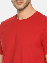 Men's solid cotton round neck T-shirt