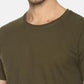 Men's solid cotton round neck T-shirt