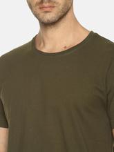 Men's solid cotton round neck T-shirt