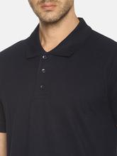 Men's Plain navy blue Polo T-shirt