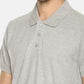 Men's Plain grey melange Polo T-shirt