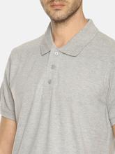 Men's Plain grey melange Polo T-shirt
