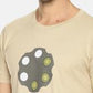 Men's printed round neck beige t-shirt