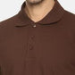 Men's Plain Brown Polo T-shirt