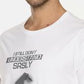 Men's printed round neck white t-shirt