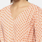 SAHORA Women orange polka dot Printed Top