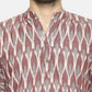PAROKSH Men Mauve Grey woven Ikat Straight Kurta