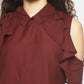 SAHORA Women Maroon solid Top