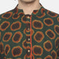 PAROKSH Men green floral cotton block print Straight Kurta