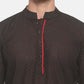 PAROKSH Men Black woven  Straight Kurta