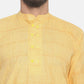 PAROKSH Men yellow dual button cotton Straight Kurta