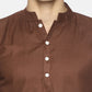 PAROKSH Men Solid Brown cotton Straight Kurta