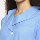 SAHORA Women sky blue solid collar shirt