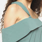 SAHORA Women solid one shoulder Top