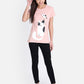 Women's Printed T-shirt (WHITE CAT)