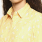 SAHORA Women yellow floral printed collar shirt