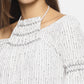 SAHORA Women White & Black Printed Top