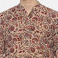 PAROKSH Men Beige & Red Printed Straight Kurta