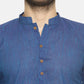 PAROKSH Men solid royal blue cotton Straight Kurta