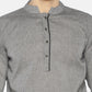 PAROKSH Men Grey placket cotton Straight Kurta