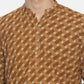 PAROKSH Men Beige & Brown Printed Straight Kurta