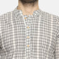 PAROKSH Men checkered white cotton Straight Kurta