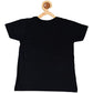 Kids Printed round neck black t-shirt
