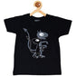 Kids Printed round neck black t-shirt