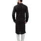 PAROKSH Men Black Printed Straight Kurta