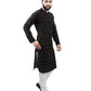 PAROKSH Men Black Printed Straight Kurta