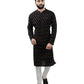 PAROKSH Men Black Printed Straight Kurta