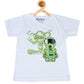 Kids Printed round neck white t-shirt