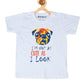 Kids Printed round neck white t-shirt